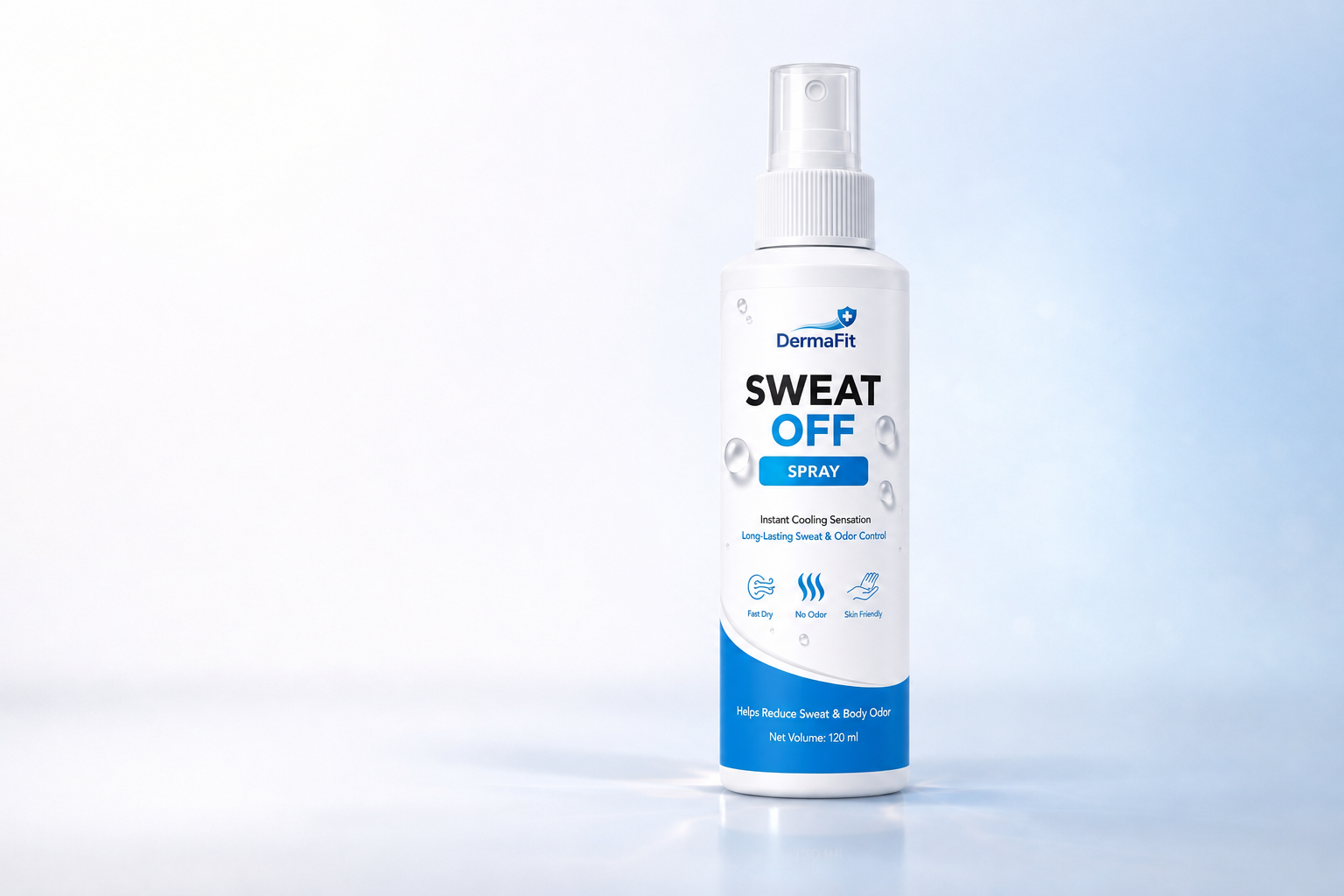 DermaFit Sweat Off Spray – 20% Aluminium Chloride Hexahydrate Anti-Sweat & Odor Control Spray (120ml)