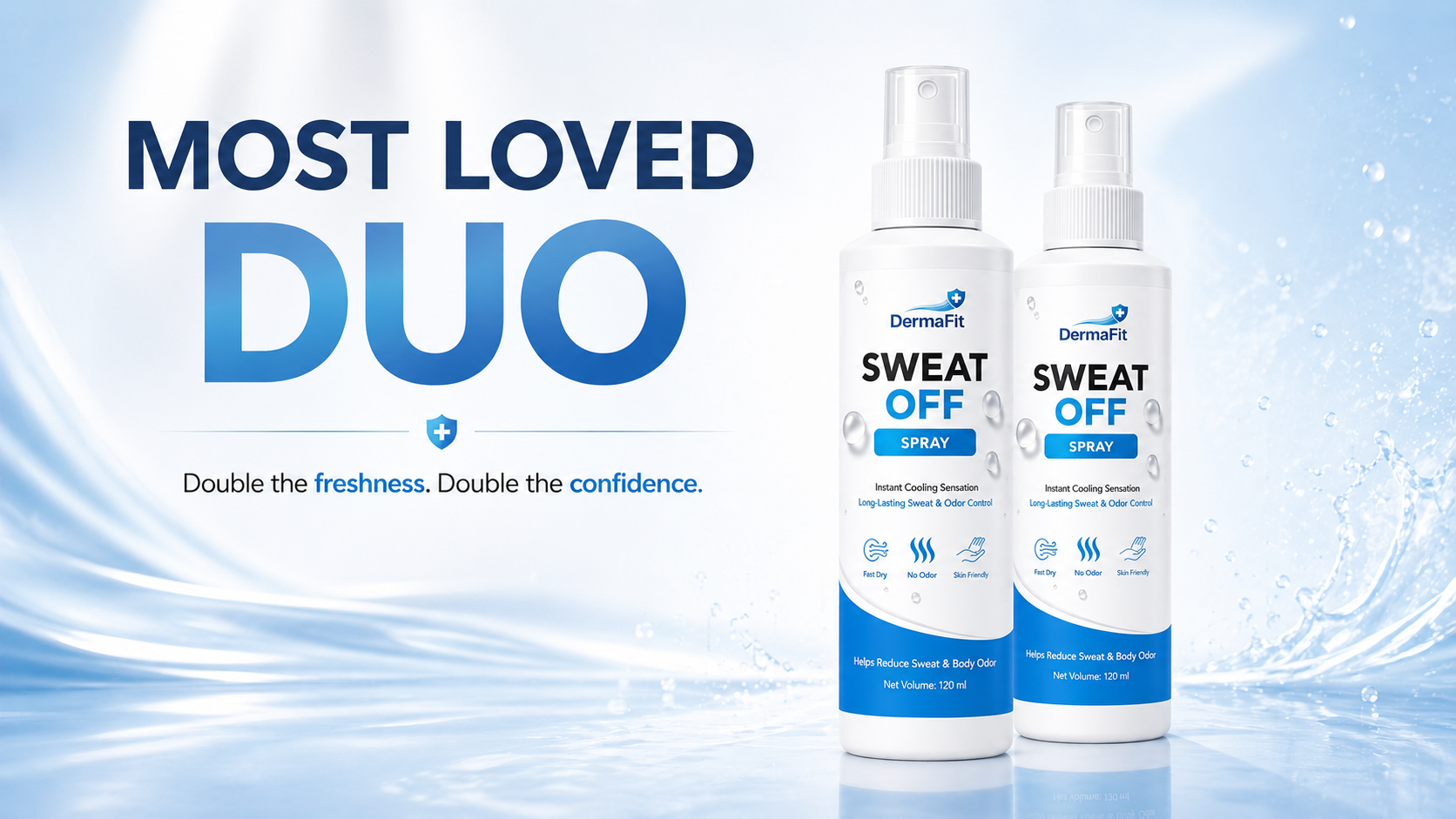 DermaFit Sweat Off Spray – 20% Aluminium Chloride Hexahydrate Anti-Sweat & Odor Control Spray (120ml)
