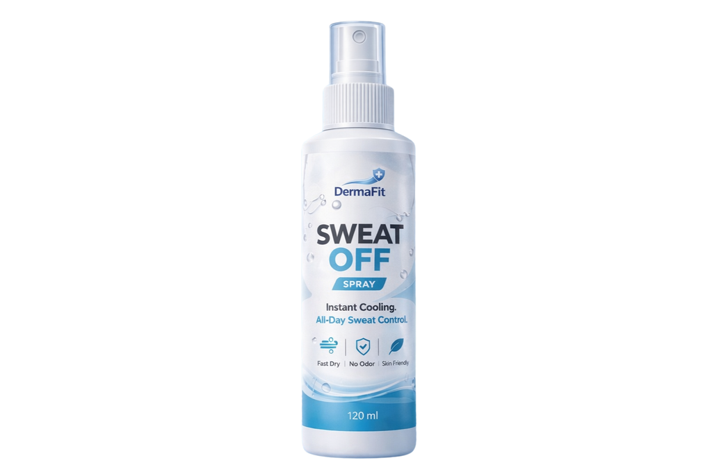 DermaFit Sweat Off Spray – Instant Cooling Anti-Sweat & Odor Control Spray (120ml)