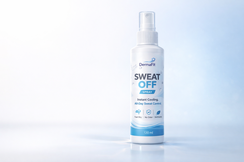 DermaFit Sweat Off Spray – Instant Cooling Anti-Sweat & Odor Control Spray (120ml)